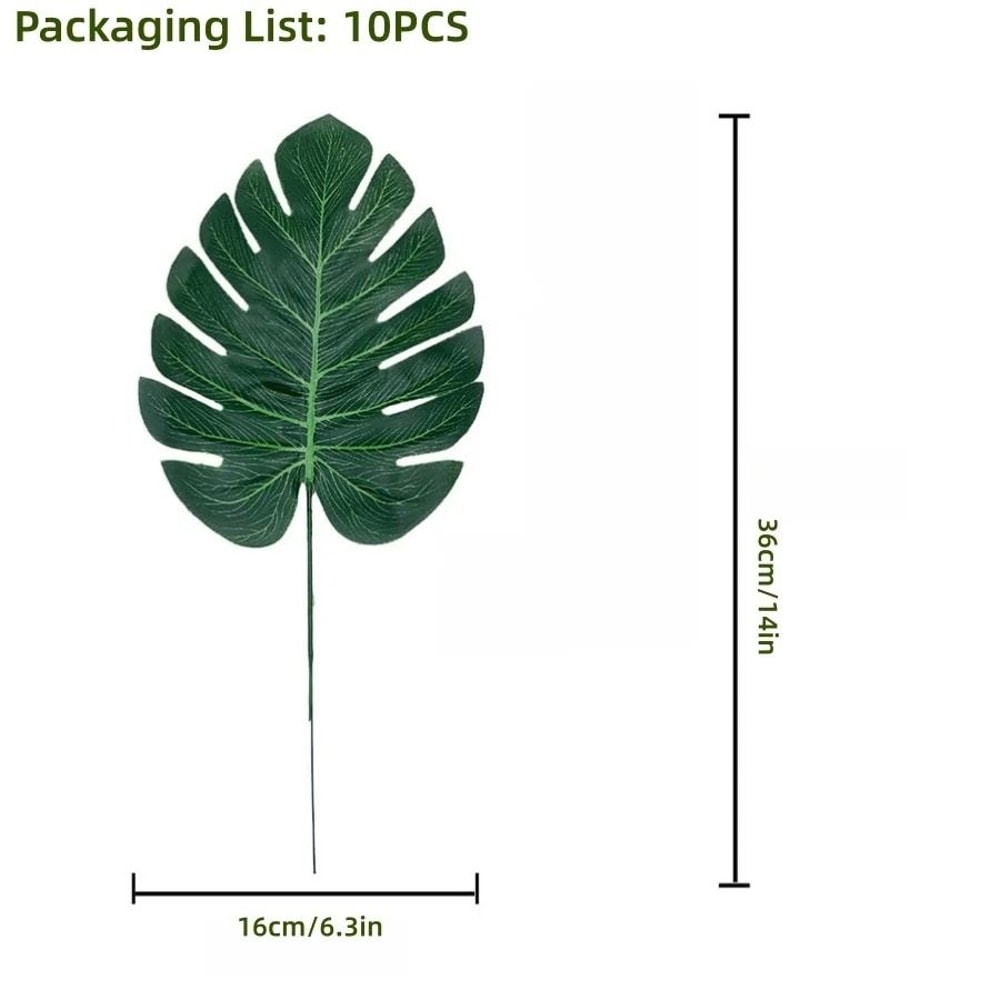 Tropical Palm Leaves Set 10Piece Artificial Safari Foliage 4