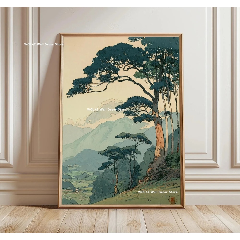 Retro Japanese Forest Koi Zen Canvas Art 1