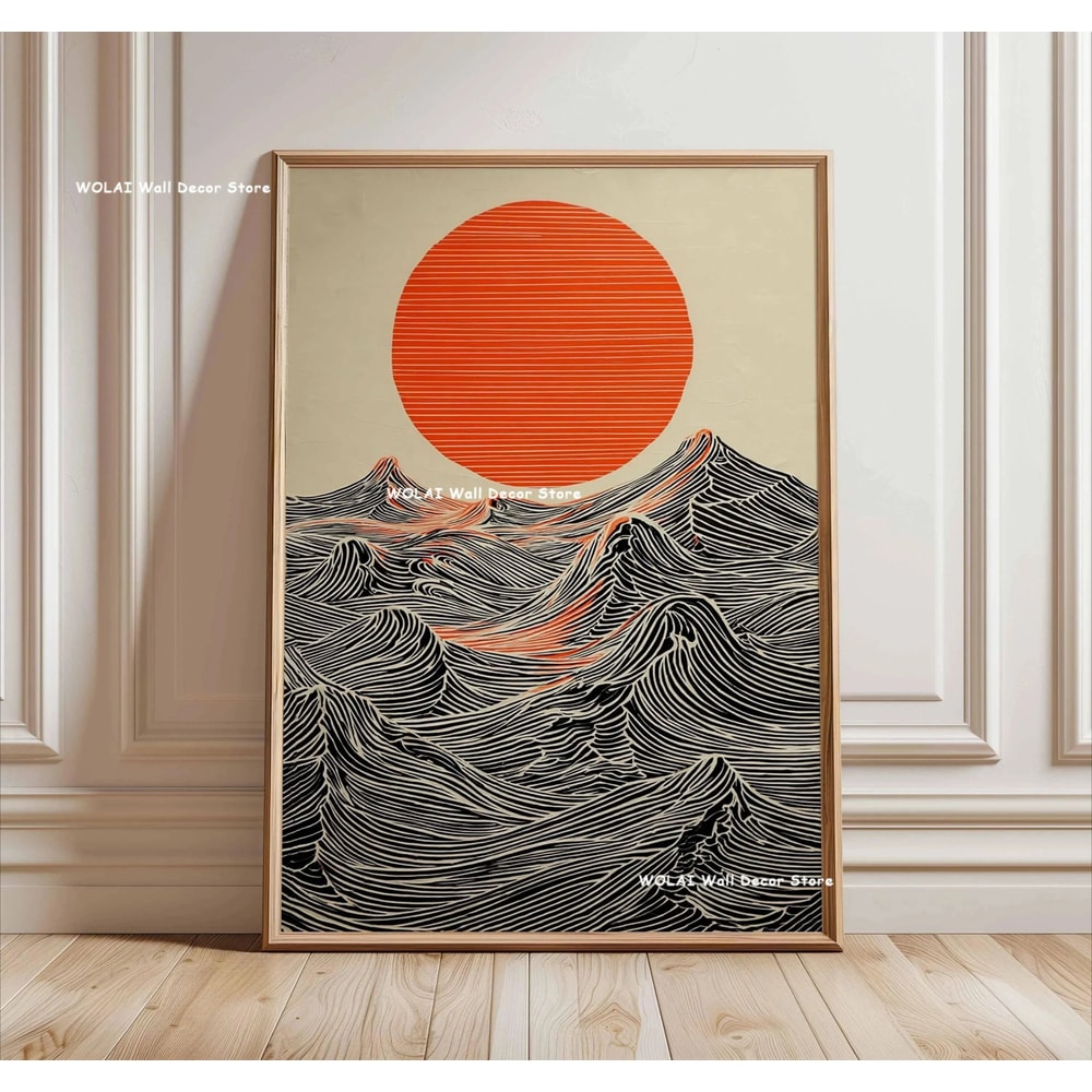 Retro Japanese Forest Koi Zen Canvas Art 9