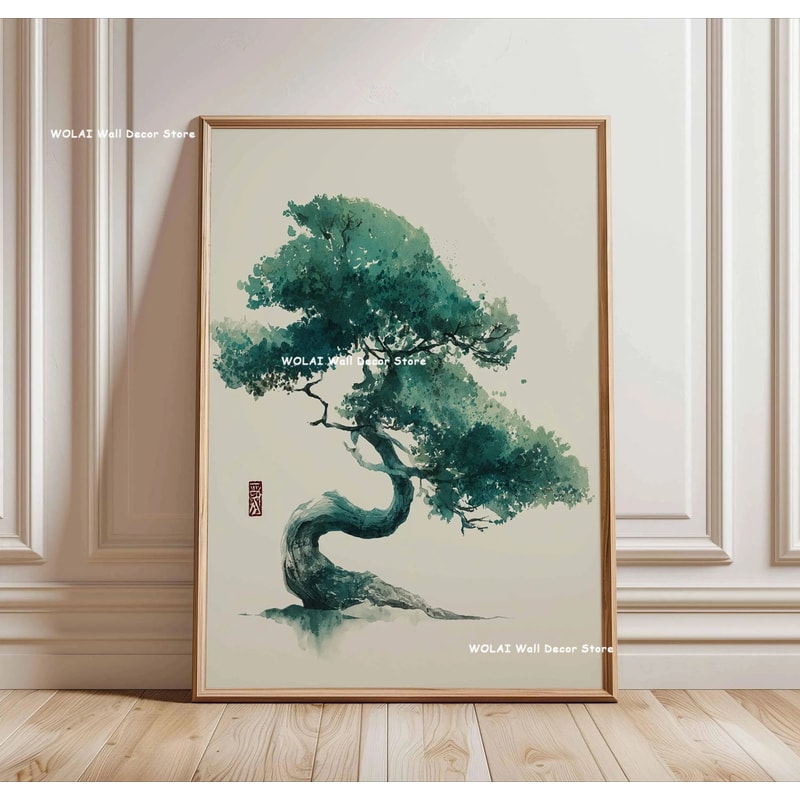 Retro Japanese Forest Koi Zen Canvas Art 14