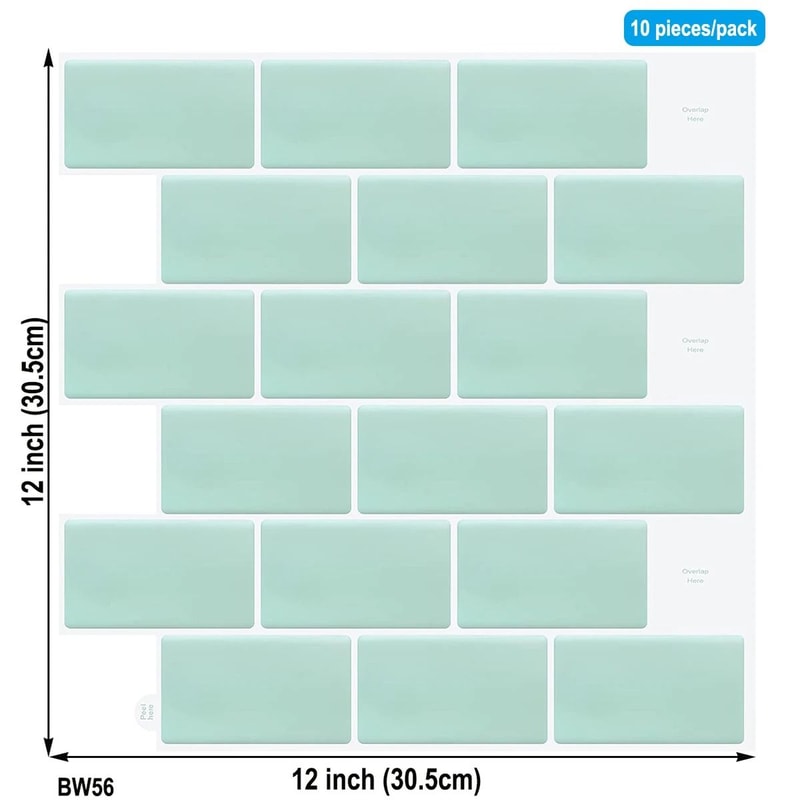 3D Waterproof Peel Stick Kitchen Wall Tiles 10Piece Set 13