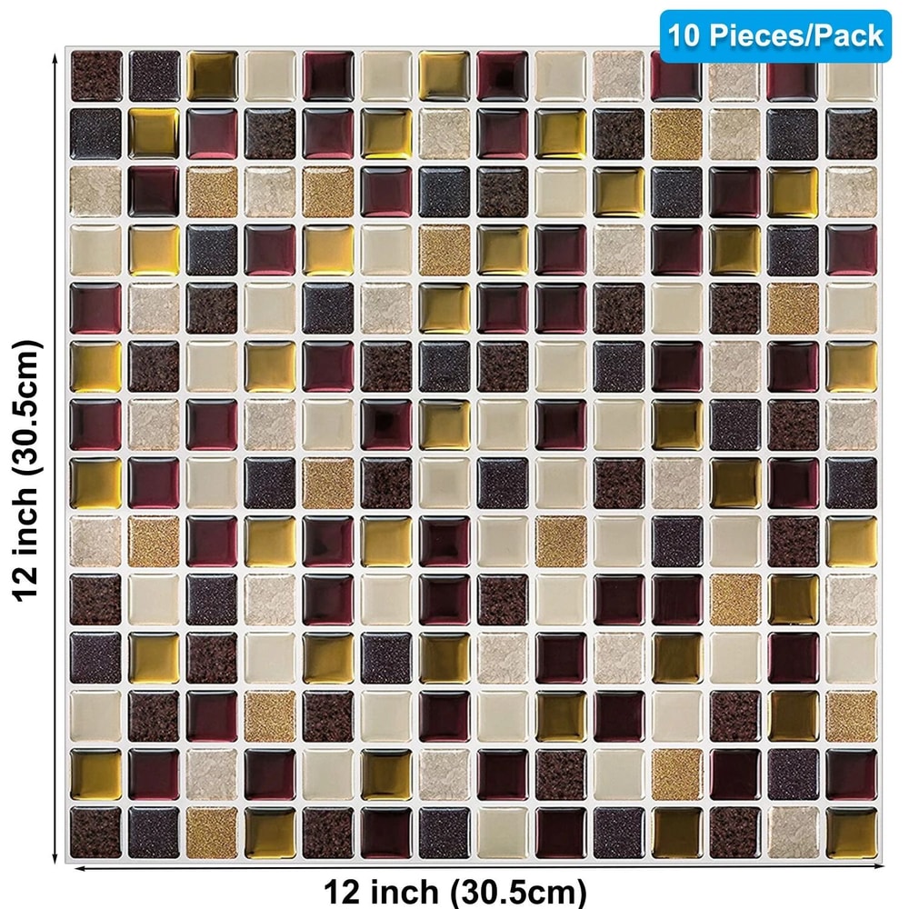 3D Waterproof Peel Stick Kitchen Wall Tiles 10Piece Set 8