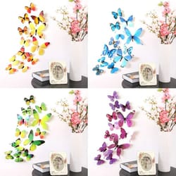 3d decorative butterfly wall stickers – 12-piece multi-size set