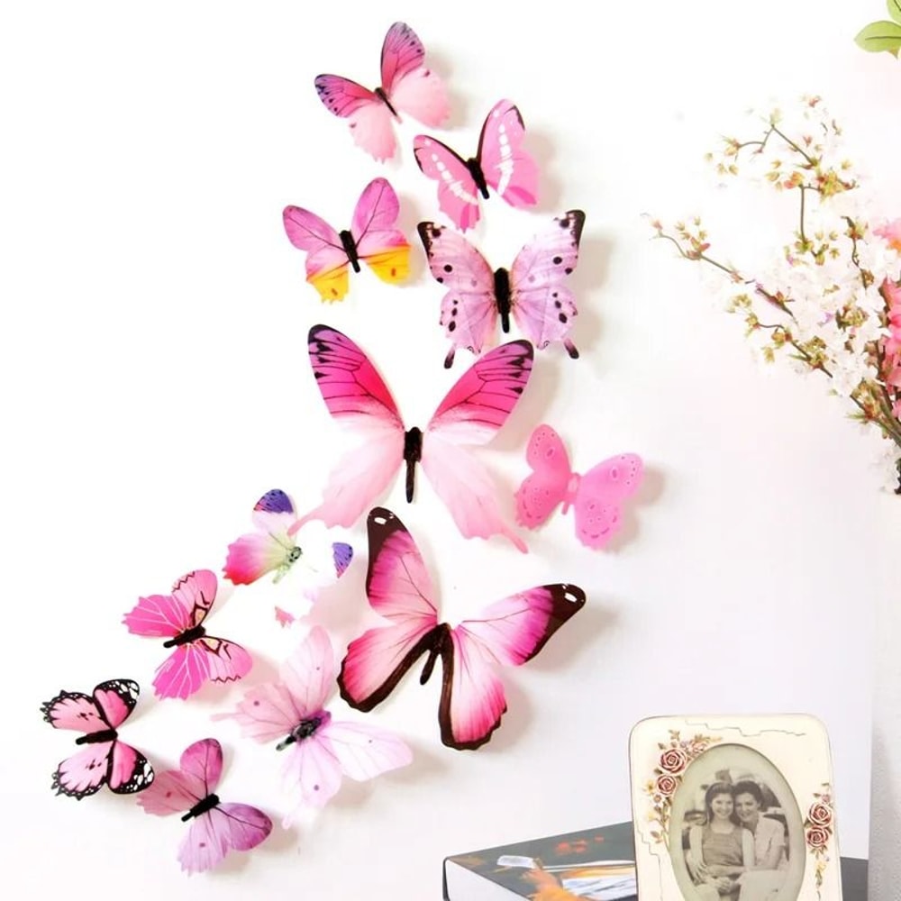 3D Decorative Butterfly Wall Stickers 12Piece MultiSize Set 10