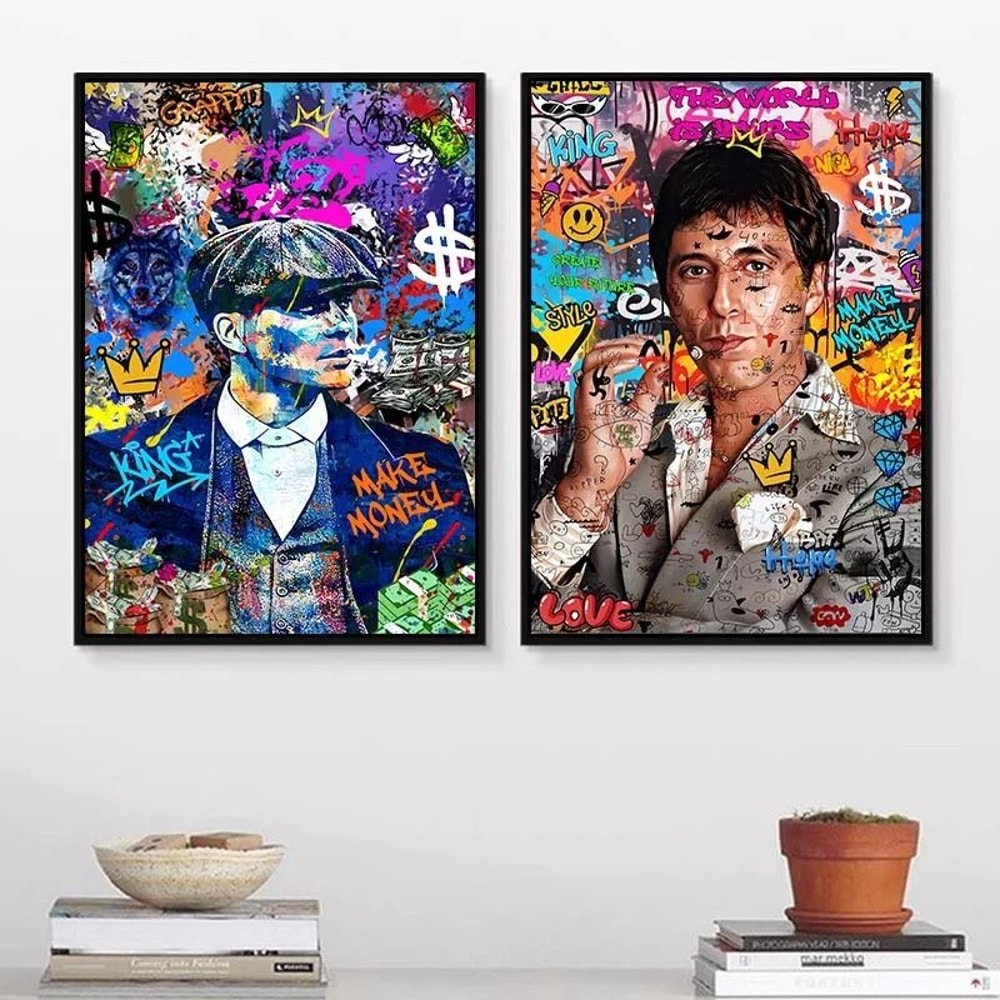 80s Gangster Graffiti Art Urban Crime Drama Canvas 1
