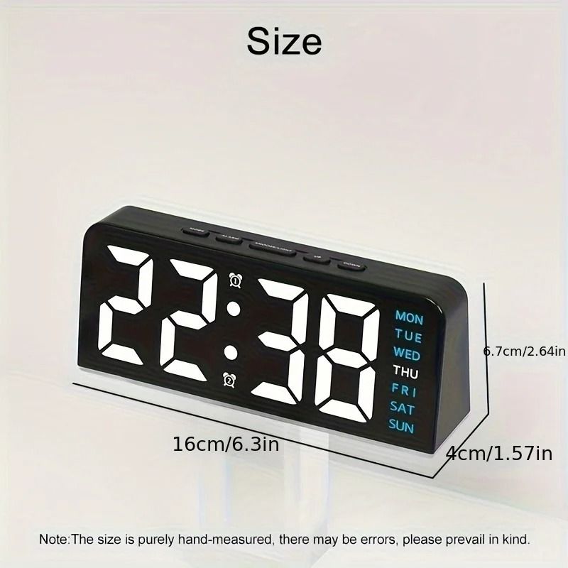 Digital LED Smart Alarm Clock With Dual Alarms Snooze 6