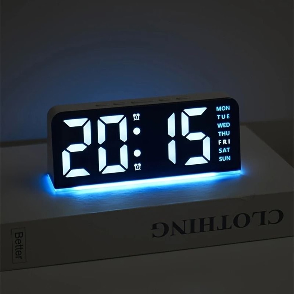 Digital LED Smart Alarm Clock With Dual Alarms Snooze 7