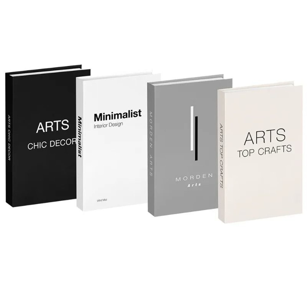 4Piece Designer Faux Book Set HighDefinition Aesthetic Decor For Coffee Tables Modern Bookshelves 18