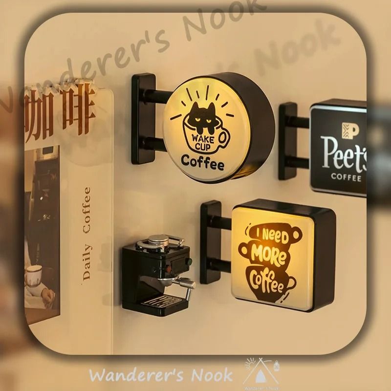 Coffee Corner Atmosphere Light Sign HighDefinition Luminous Miniature Pegboard Decor 0