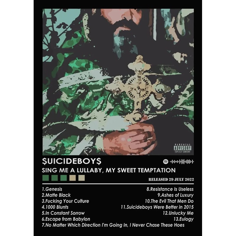 Suicideboy Album Poster HighDefinition Vintage Rap Canvas Wall Art 19