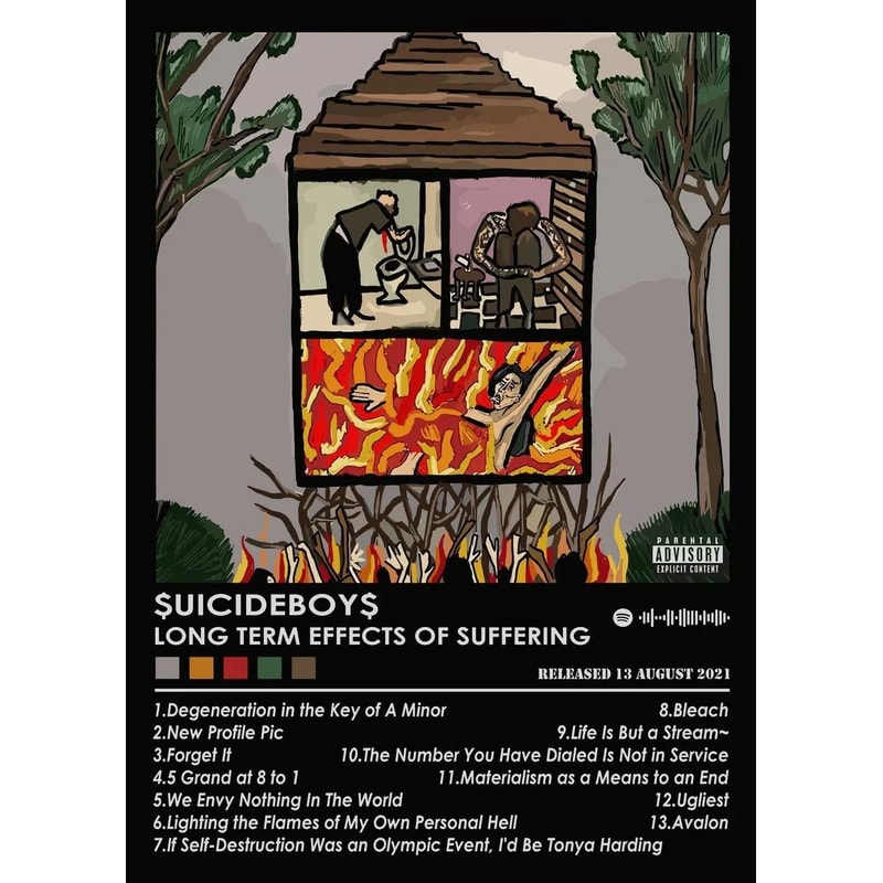 Suicideboy Album Poster HighDefinition Vintage Rap Canvas Wall Art 21