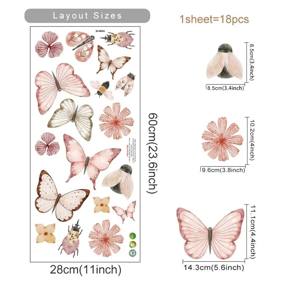 Watercolor Unicorn Fairy Bear Stickers HighDefinition Whimsical Murals For Modern Nursery Sanctuar 9