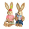 Easter Straw Rabbit Duo HighDefinition Artisanal Botanical Sculptures 6