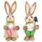 Easter Straw Rabbit Duo HighDefinition Artisanal Botanical Sculptures 7