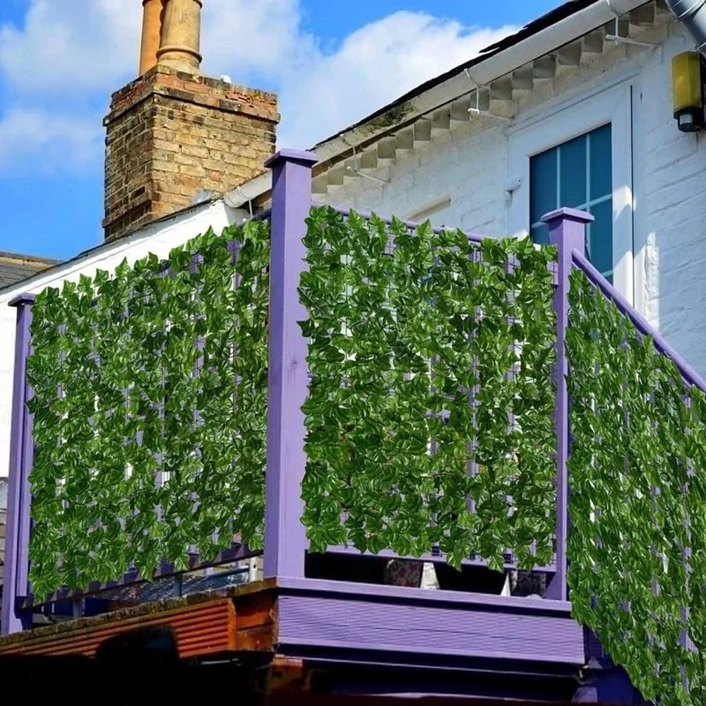 Artificial Ivy Privacy Fence HighDefinition Apple Leaf Vertical Garden Screen 4
