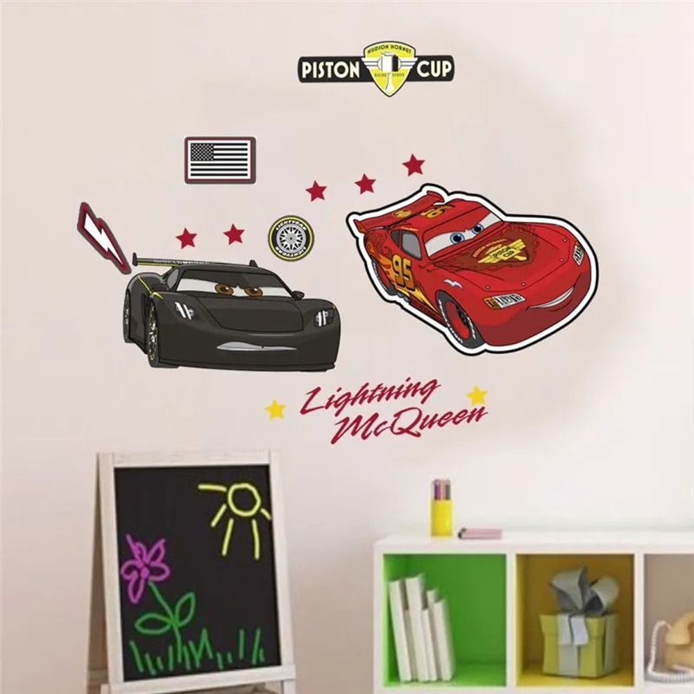 3D Lightning McQueen Mural HighDefinition Cartoon Racing Wall Decals 13