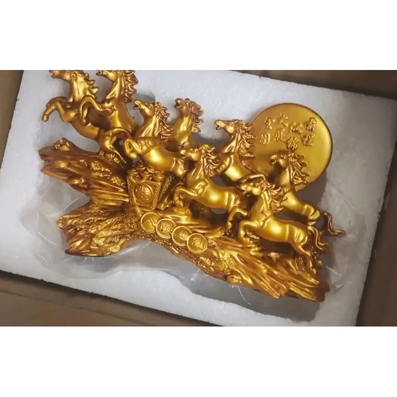 Eight Horses Success Sculpture HighDefinition Modern Feng Shui Decor 6