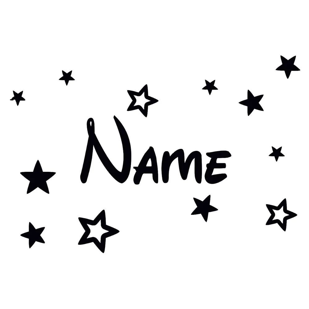 Custom Name Stars Decal HighDefinition Personalized Nursery Wall Art 0