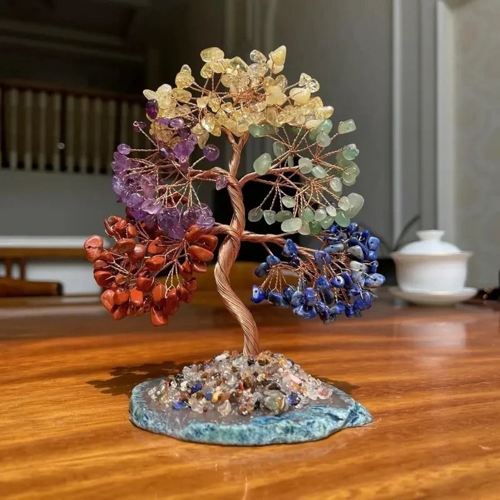 Seven Chakras Tree Of Life HighDefinition Crystal Feng Shui Sanctuary Decor 5