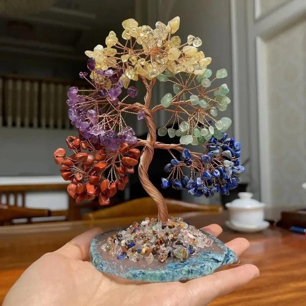 Seven Chakras Tree Of Life HighDefinition Crystal Feng Shui Sanctuary Decor 6