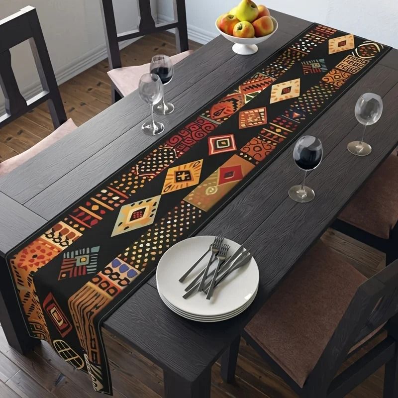 African Tribal Pattern Table Runner HighDefinition Cultural Textile Sculpture 7