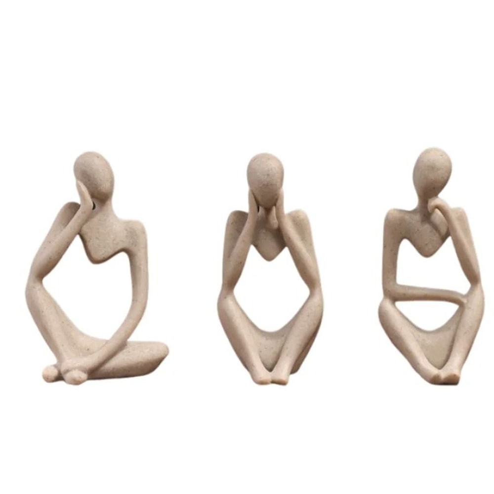 Human Contemplation Sculpture HighDefinition Minimalist Philosophical Set 4