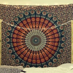hippie mandala tapestry – high-definition bohemian geometric sculpture
