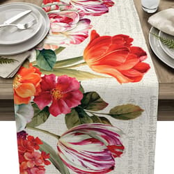 vintage tulip oil painting runner – high-definition impressionist architectural sculpture
