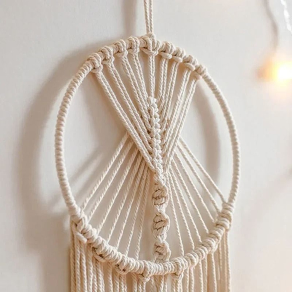 Nordic Macrame Dream Catcher HighDefinition Celestial Textile Sculpture 3