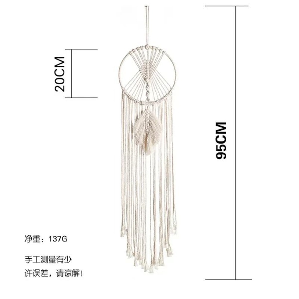 Nordic Macrame Dream Catcher HighDefinition Celestial Textile Sculpture 5