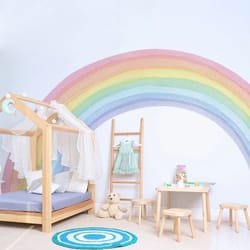 large pastel rainbow mural – high-definition chromatic architectural sculpture