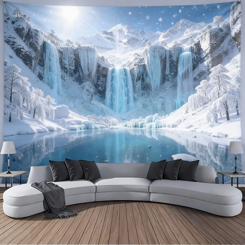 Landscape Waterfall Canyon Tapestry HighDefinition Elemental Architectural Sculpture 12