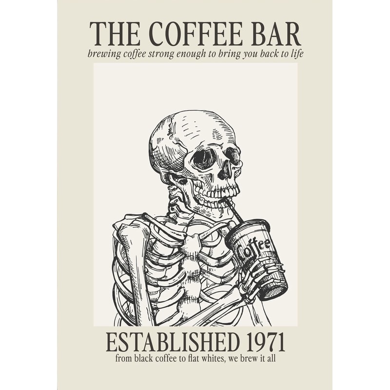 Caffeinated Narrative Canvas HighDefinition Skeleton Line Art Architectural Art 10