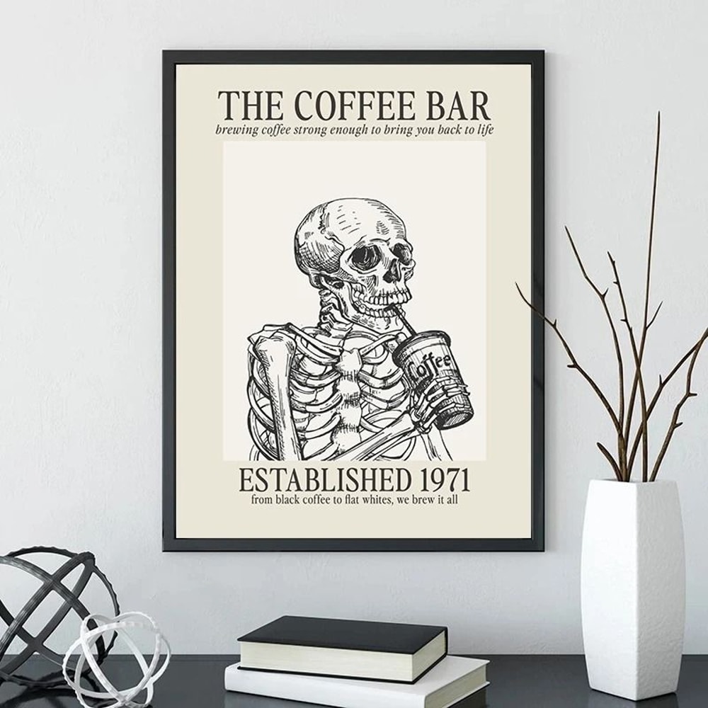 Caffeinated Narrative Canvas HighDefinition Skeleton Line Art Architectural Art 1