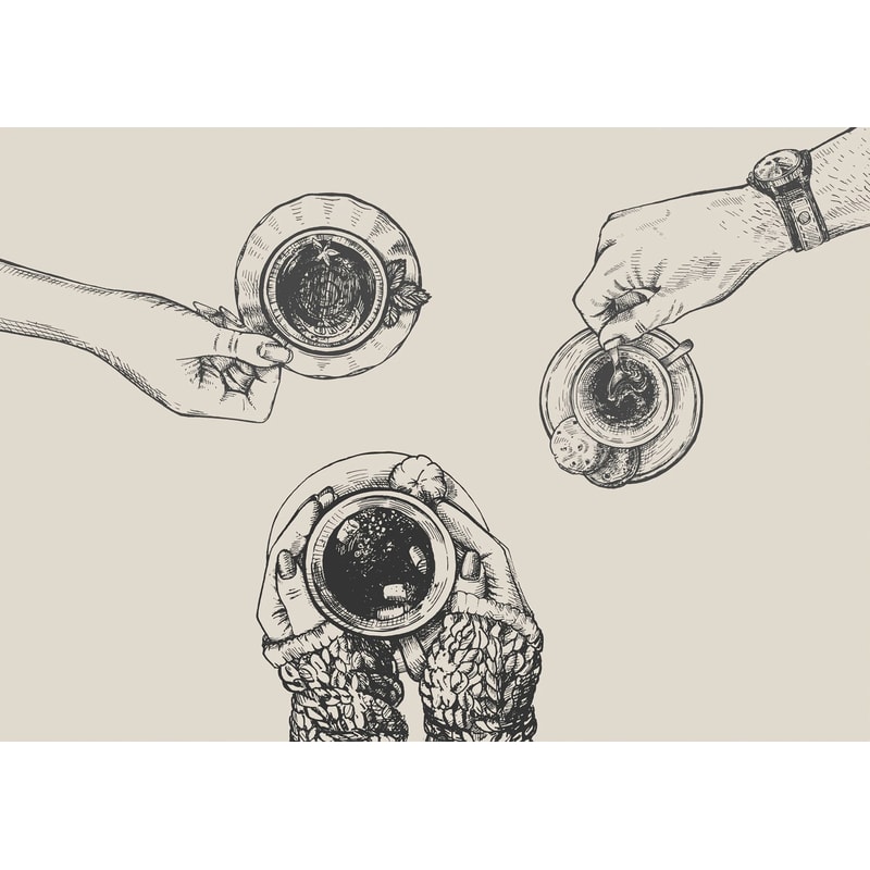 Caffeinated Narrative Canvas HighDefinition Skeleton Line Art Architectural Art 24