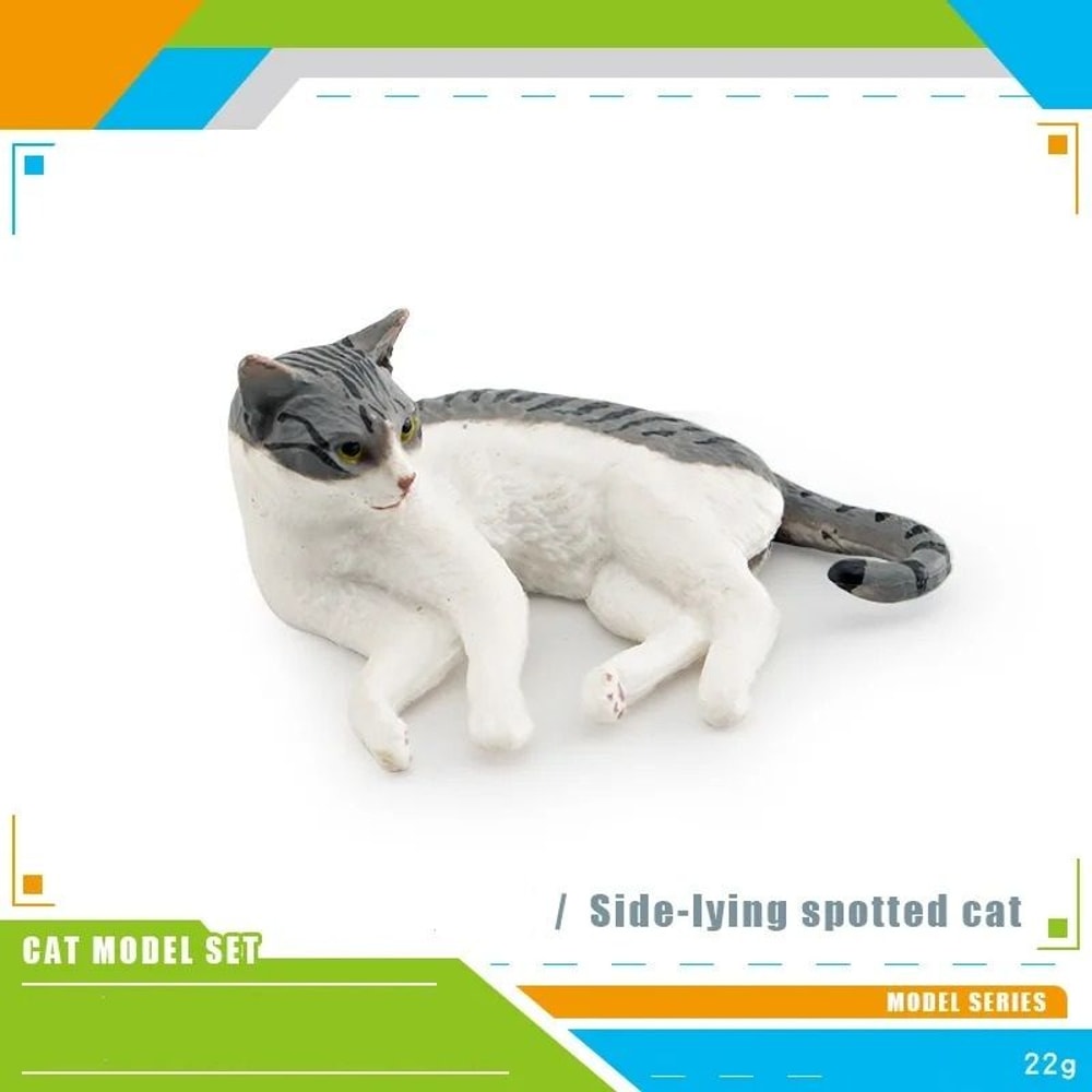 Feline Narrative Sculpture HighDefinition Lying Orange Cat Architectural Ornament 6