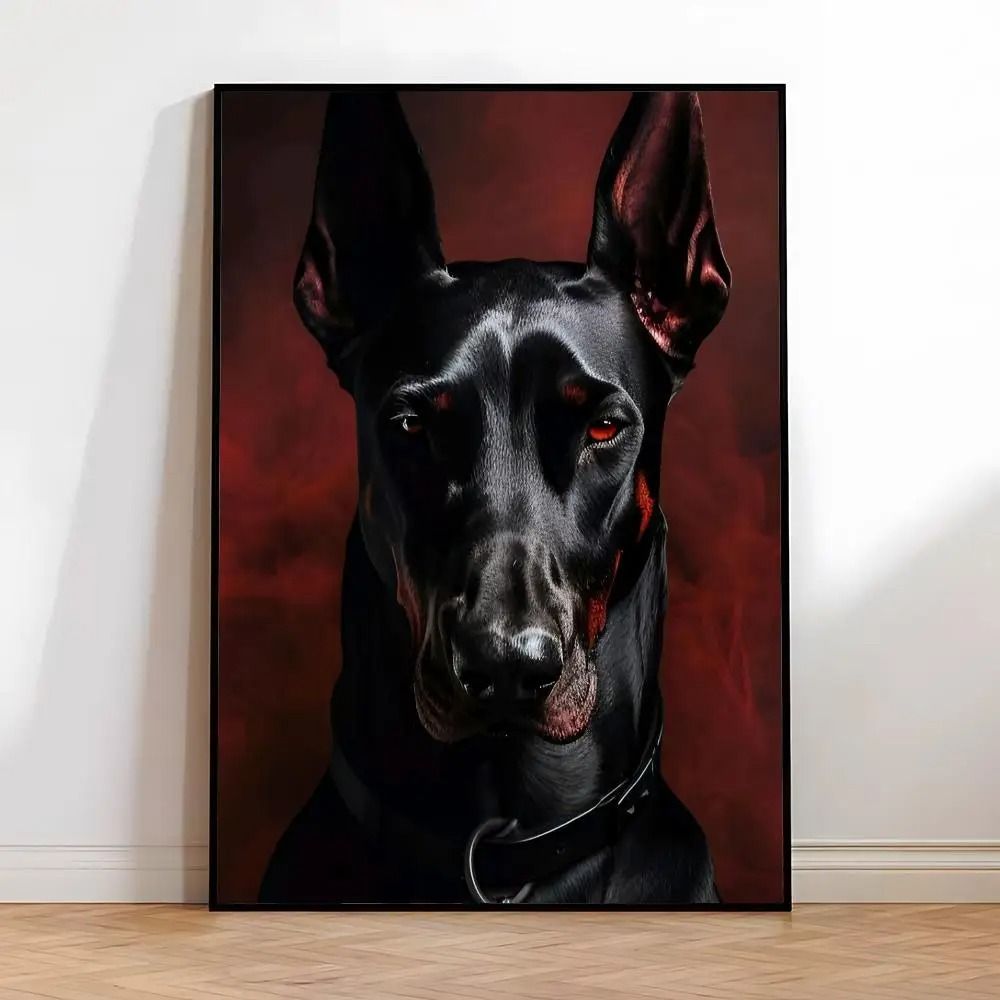 Canine Narrative Canvas HighDefinition Doberman Architectural Art 3
