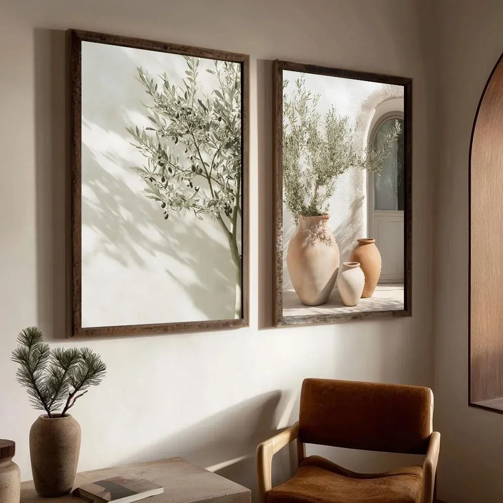 Botanical Narrative Canvas HighDefinition Mediterranean Architectural Art 1