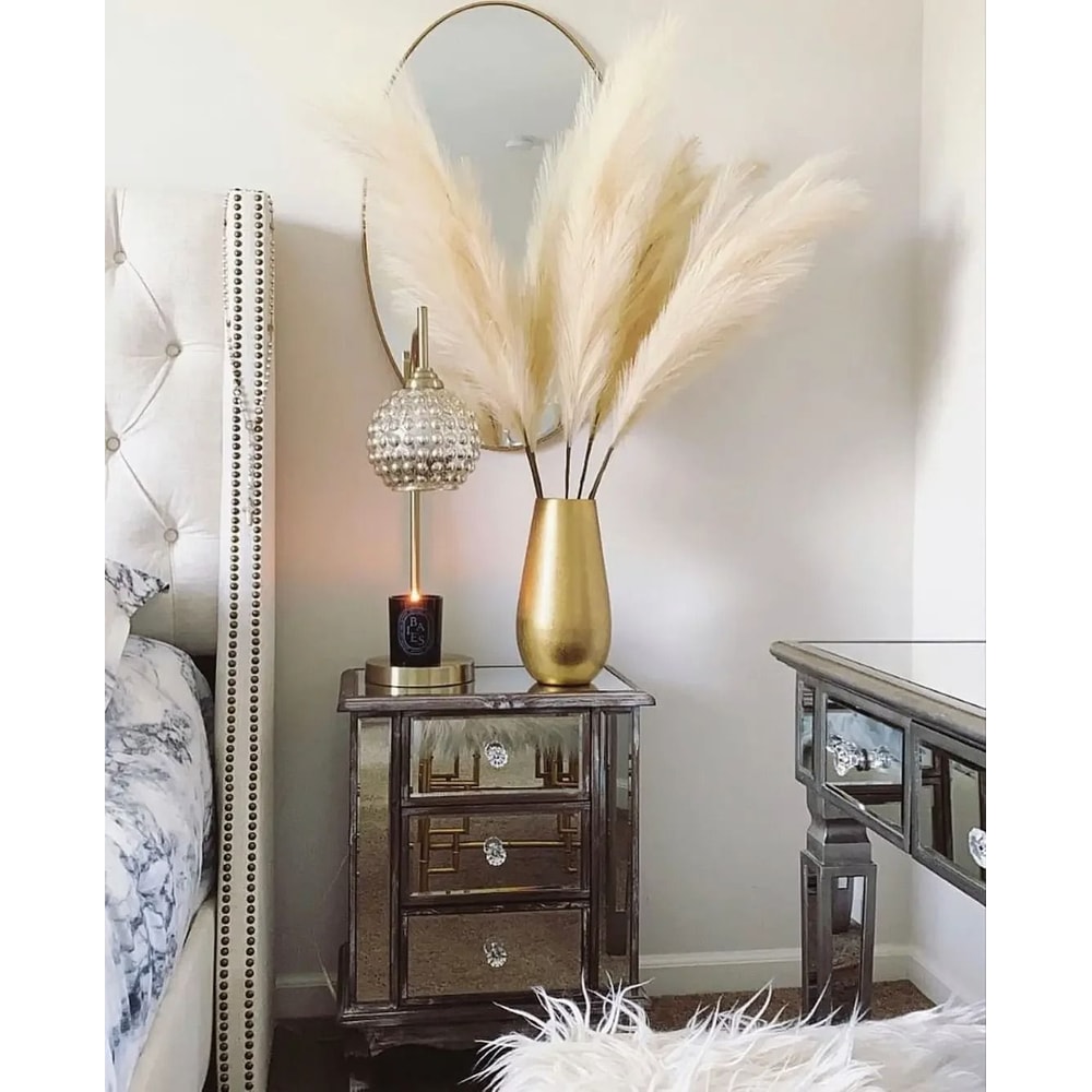 Tall Fluffy Artificial Pampas Grass 4Piece Set Elegant Boho Home Decor For Floor Vases 2