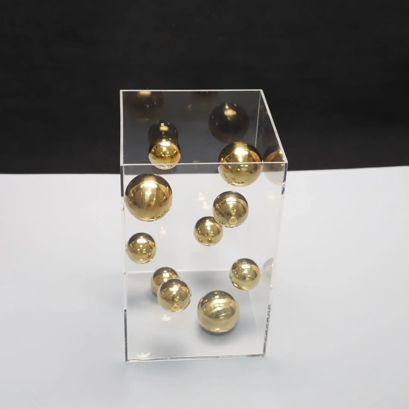 Modern Geometric Metal Ball In Acrylic Box Minimalist Luxury Tabletop Decor For Home And Office 10