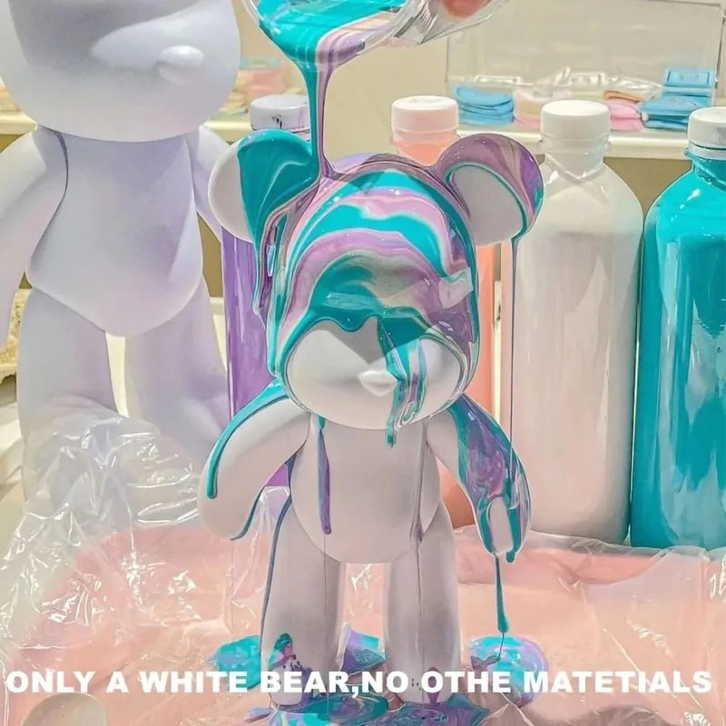 DIY Fluid Bear Sculpture Kit Creative Handmade Violent Bear Art For Home Decor And Gifts 1