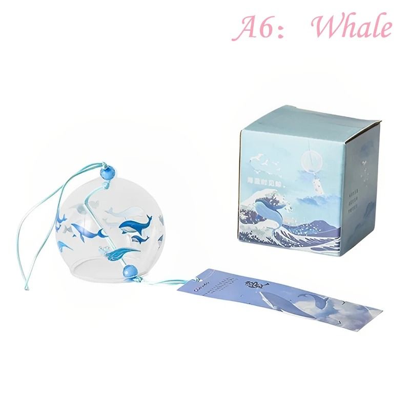 Handmade Japanese Wind Bell Floral Glass Wind Chimes For Garden Spa And Zen Home Decor 11