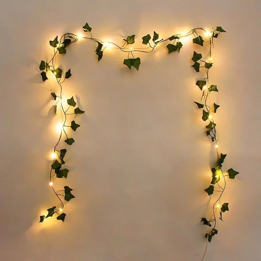 Artificial Leaf String Lights Flexible Vine Fairy Lights For Wedding Garden And Home Decor 3