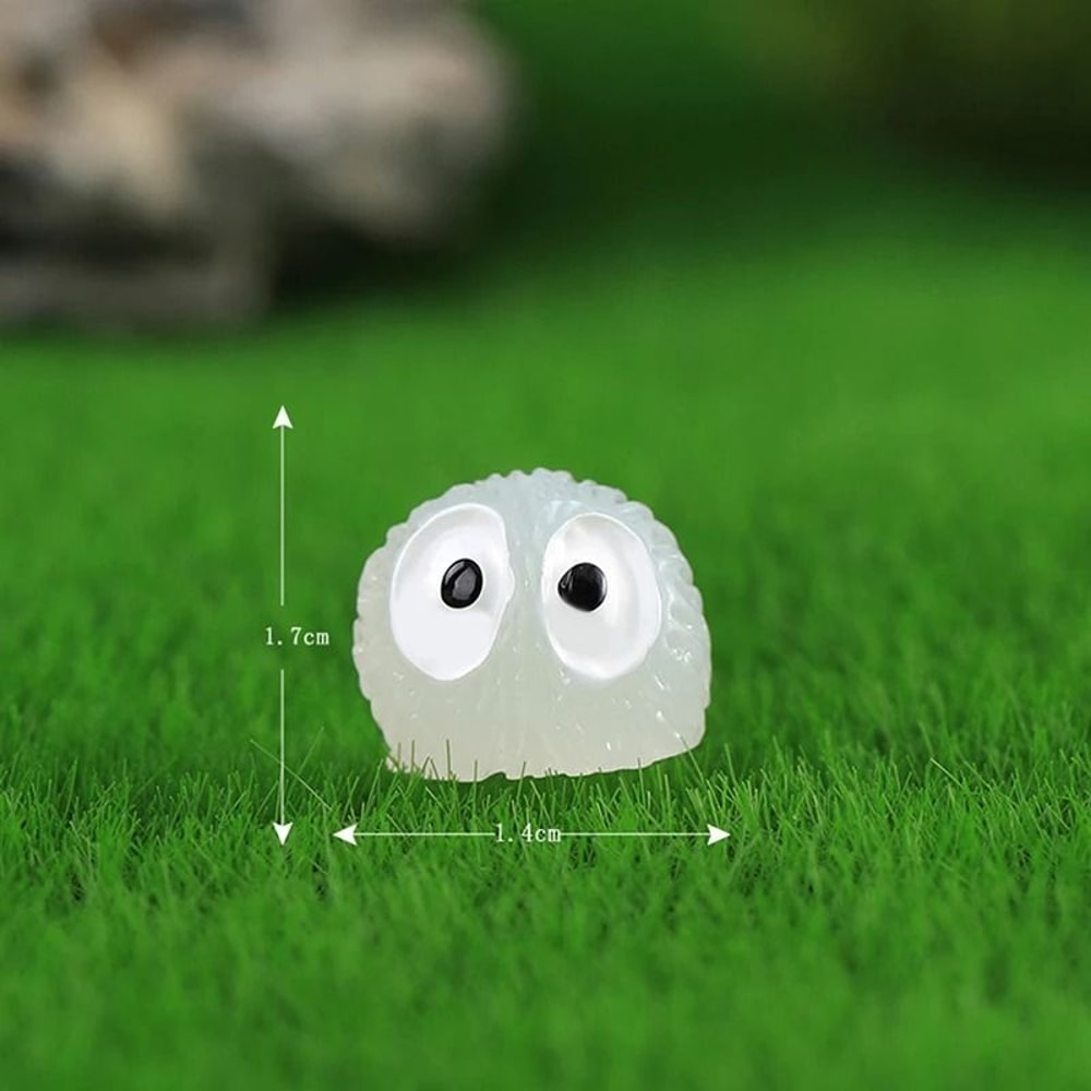 10Piece Glow In The Dark Dust Elf Miniature Set Kawaii Studio Ghibli Inspired Micro Landscape Deco 4
