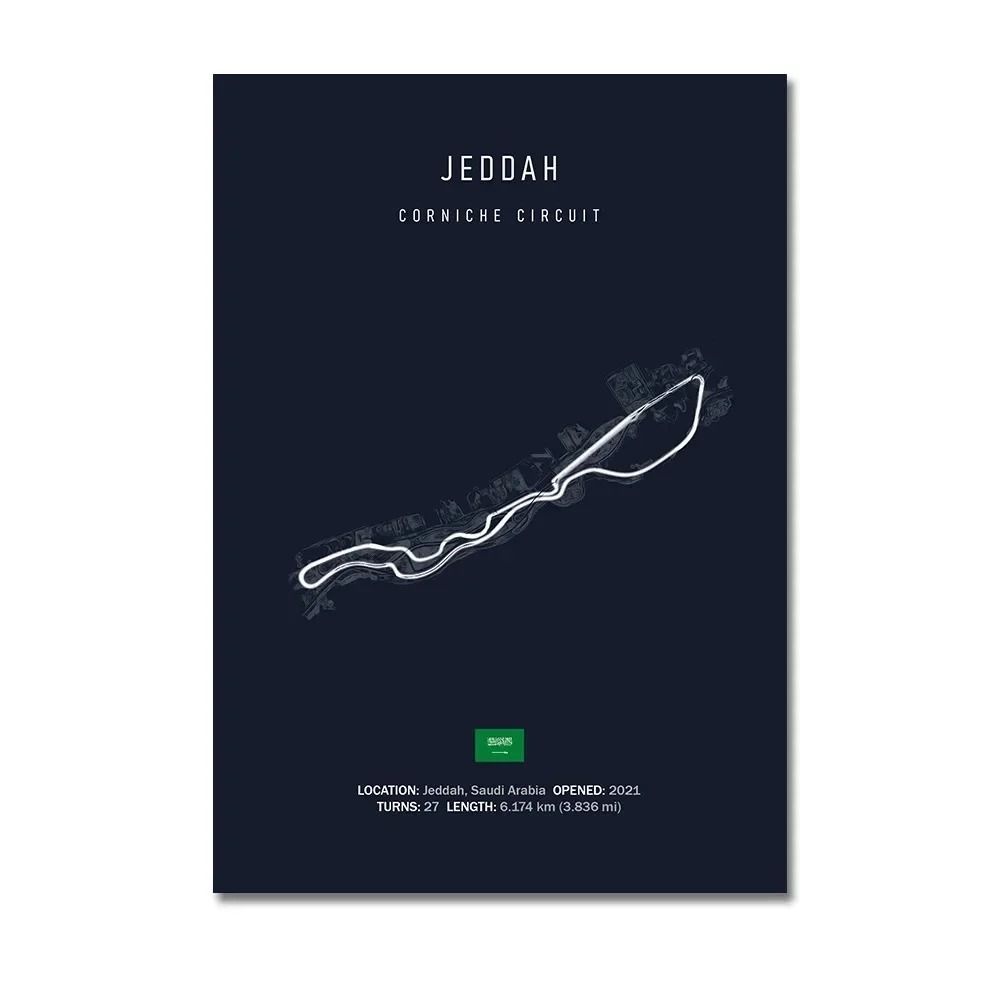 F1 Track Circuit Wall Art Minimalist Motorsport Canvas Painting For Home Decor And Race Fans 7