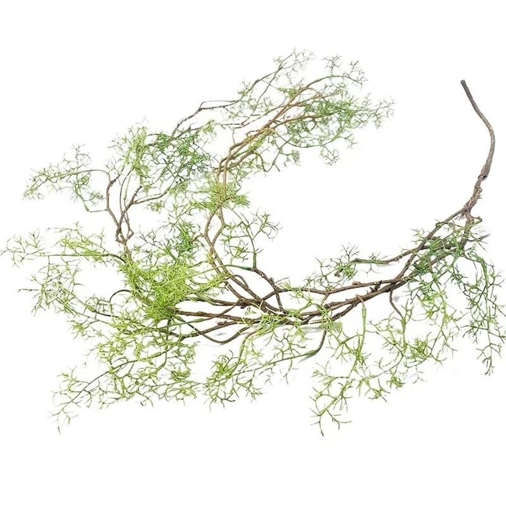 Long Artificial Asparagus Fern Hanging Vine Lush Faux Rattan Greenery For Wall And Lobby Decor 3