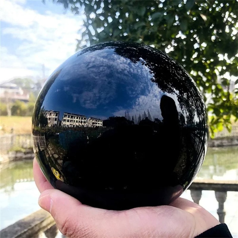 Natural Black Tourmaline Ball Luminous Rutile Quartz Sphere For Protection Reiki Healing And Home 6