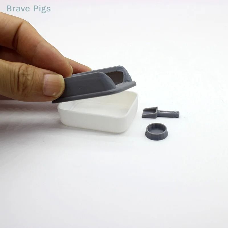 3Piece Miniature Cat Litter Box Set Tiny Dollhouse Pet Supplies With Mini Shovel For DIY Scene Dec