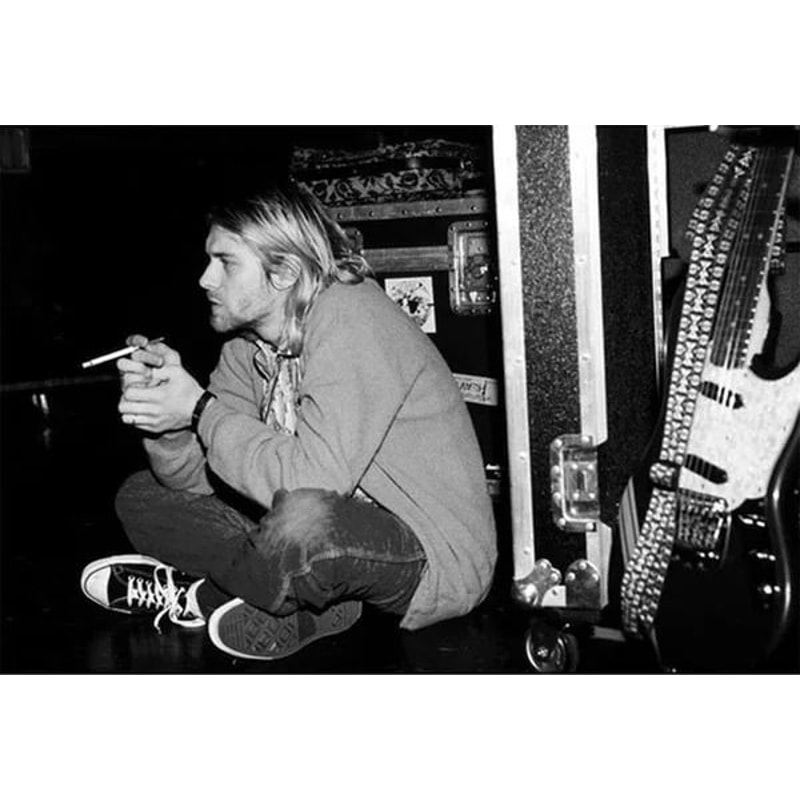 Retro Kurt Cobain Poster Black White Rock Roll Music Canvas Wall Art For Bar Cafe And Home Decor 6