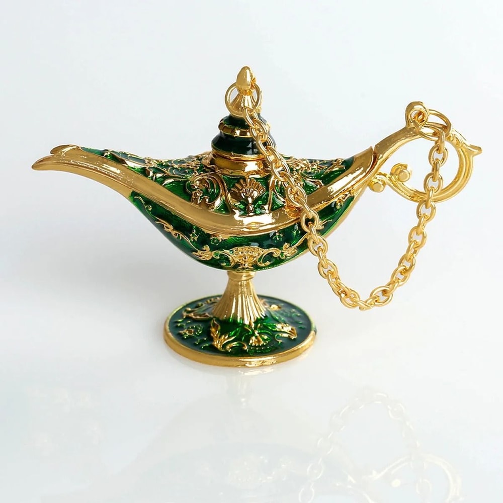 Exquisite Aladdin European Ornament Vintage Metal Wishing Lamp Artisanal RussianStyle Home Decora 8